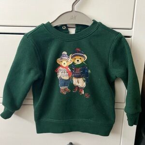 Ralph Lauren baby toddler Green Bear Graphic Sweatshirt (12 months)